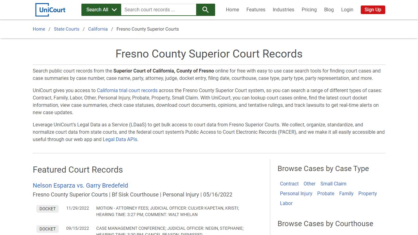Fresno County Superior Court Records | California | UniCourt