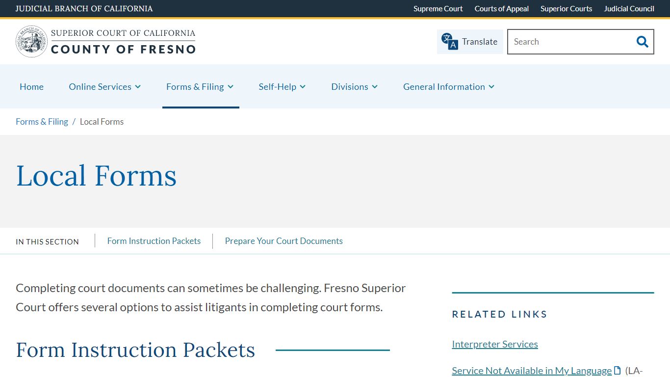Local Forms | Superior Court of California | County of Fresno